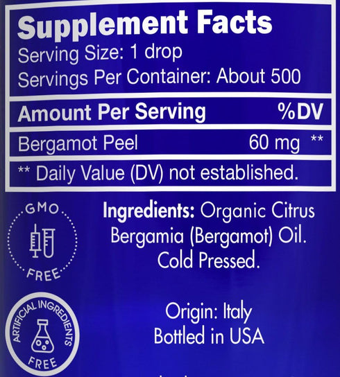 Organic Bergamot Essential Oil - Food Grade, 100% Pure for Tea by Zongle Therapeutics, 1 OZ