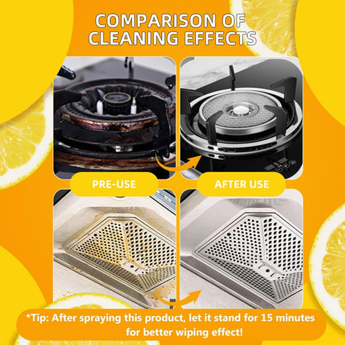 Liapu 3Pcs All Purpose Cleaner, Remove Stains Cleaning Spray, Lemon Breeze Scent Kitchen & Bathroom Cleaning Supplies