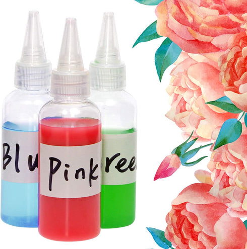 PENTA ANGEL 2oz Plastic Squeeze Bottles, 8Pcs Small Clear Empty Squirt Bottles for Paint, Art, Lotion, Crafts