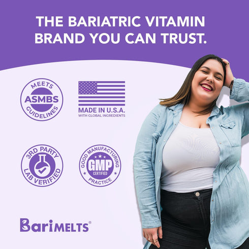 BariMelts Bariatric Multivitamin with Iron - 60 Fast-Dissolving Tablets, Sugar-Free, Natural Blueberry Flavor