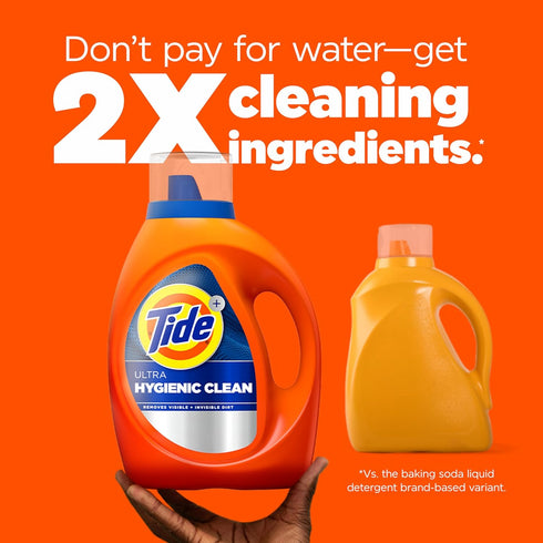 Tide Hygienic Clean Heavy 10X Duty Laundry Detergent Liquid Soap, Original Scent, HE Compatible, 59 Loads