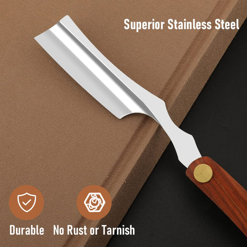 Professional Straight Razor with Strope - Premium Stainless Steel Barber Shaver Razor for Men’s Grooming (NO.150)