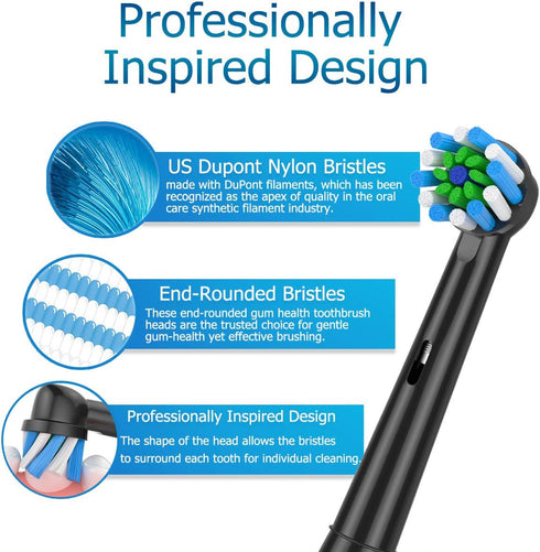 Replacement Brush Heads for Braun Oral b, Compatible with Pro 1000/2000/3000/5000/6000, 12 Pcs