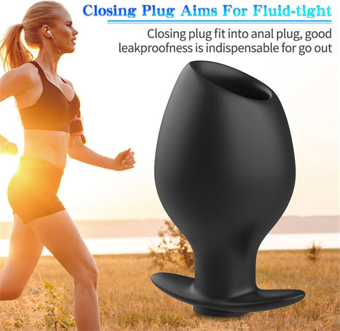 Outgoing Wearing Butt Plug Hollow Peeping Anal Plug with lid Leakage Prevention Liquid Butt Plug Anal Dilator