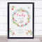 The Card Zoo New Baby Birth Details Christening Nursery Fairy Floral Wreath Gift Print