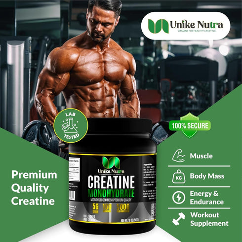 Creatine Monohydrate Powder, Pure Micronized Creatine for Muscle Mass, Athletic Performance, and Recovery, Unflavored