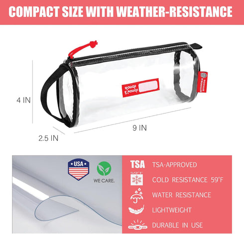 Rough Enough TSA Approved Clear Toiletry Bag for Women Travel Leakproof Makeup Organizer Case