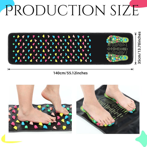 Workers(55.12 13.78 Inches) BBTO Foot Massage Mat Reflexology Walk Stone Road for Acupressure Foot Massage Acupoint Mat