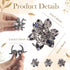 ISKYBOB Set of 3 Vintage Metal Jaw Clips, Rhinestone Hair Claw Clip Accessories for Women
