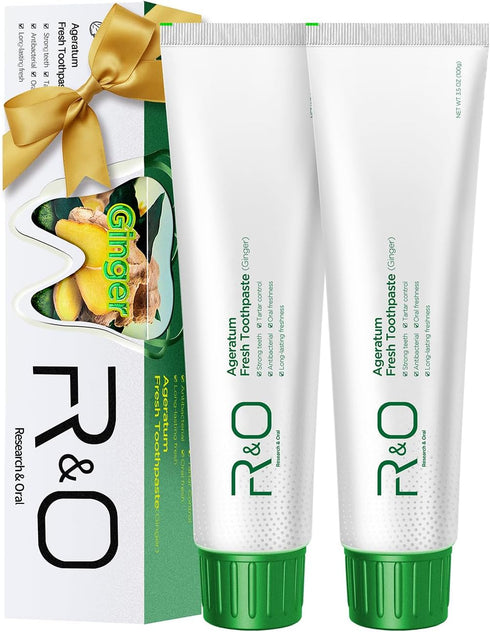 Le Vital 3.53 oz Hygiene(2 Pack) R&O Long-Lasting Fresh Ginger Mint Toothpaste, - Removes Dental Plaque, Relieves Oral