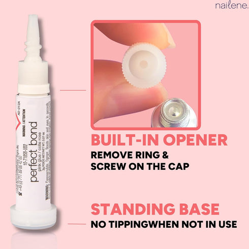 Nailene Perfect Bond Nail Glue, Super Strong Adhesive for Acrylic and Press On Nails, 2 Pack