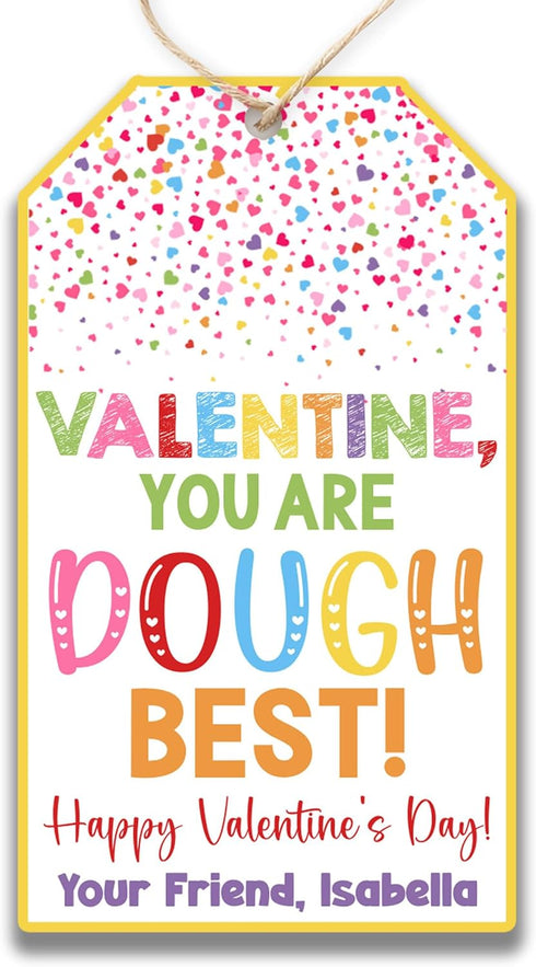 Set of 20 Personalized You are Dough Best Kid's Valentines Tags |