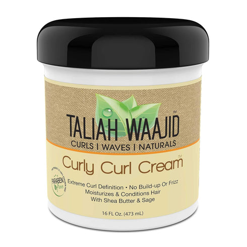Taliah Waajid Curls Waves Natural - Curly Curl Cream | Extreme Curl Definition Hair Styling Gel | No Build-up or Frizz | 100% Paraben Free | Shea Butter & Sage - 16oz