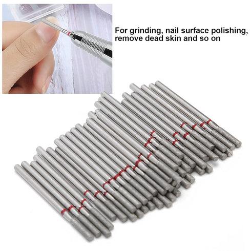 HURRISE Practical Nail Drill Bits,Nail Polishing Head,50Pcs Nail Polishing Grind Head Replacement Accessory Manicure Tool For Acrylic Gel Nails Cuticle Clean Pedicure (F-2.35mm)