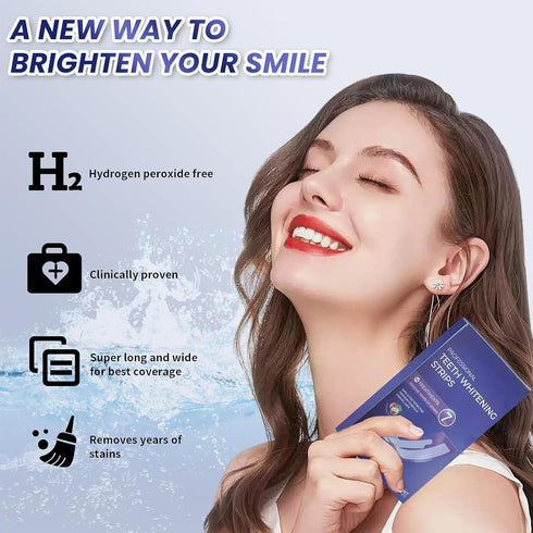 Lanlwos 28 7 Teeth Whitening Strips Stripes - Days Whitening Sensitive Teeth whitening Strips, Peroxide Free, Enamel