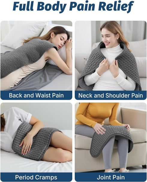 Predoks 1733 4 6 Setting Heating Pad for Period Cramps Back Neck and Shoulders Pain Relief, Large Heated Pad with Level