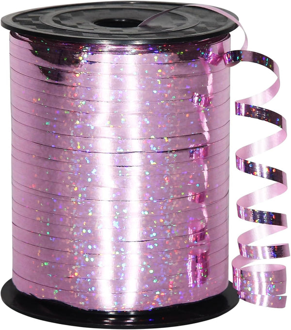 Pink Curling Ribbon 500 Yard, Shiny Metallic for Gift Wrapping, Balloon String, Baby Shower, Birthday