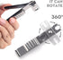 Nail Clippers 2Pcs with Nail File, 360° Rotating Head, Stainless Steel Sharp Pedicure Clippers