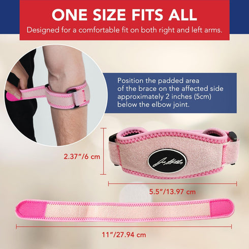 Tennis Elbow Brace & Adjustable Arm Band Support for Pain Relief, Tendonitis, Golfers Elbow Strap for Men and Women -