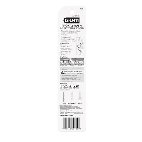 GUM Proxabrush Permanent Handle Refills, Compatible with Go-Betweens Interdental Brushes, 6pk