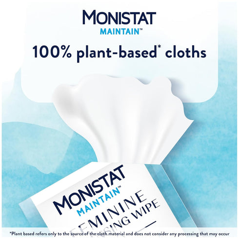 Monistat Maintain Feminine Wipes with Boric Acid, Fragrance Free, 12 Ct for Feminine Care