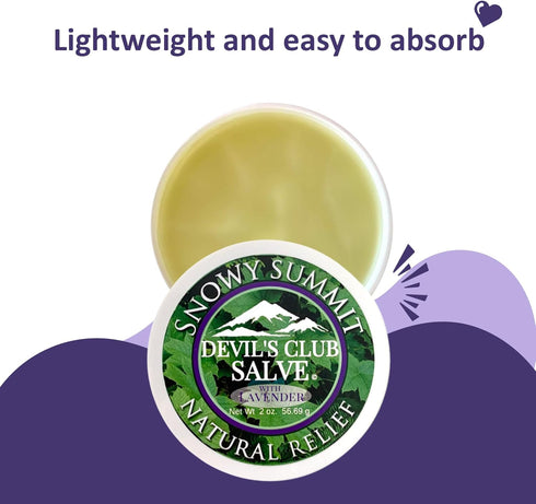 Alaska Devil's Club Lavender Salve - Handmade Skin Care Ointment with Lavender, Natural Muscle Rub - 2 oz, Made in USA