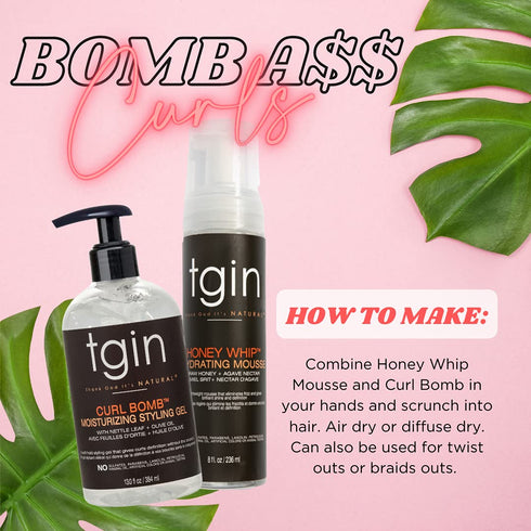 tgin Honey Whip Hydrating Mousse - 8 Oz for Dry, Curly, Damaged Natural Hair
