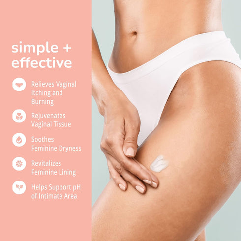 Omega-7, 1.76 Oz, 2 Pack Topical Vulva Cream - Daily Feminine Care Moisturizer Helping with Vaginal Dryness, Burning