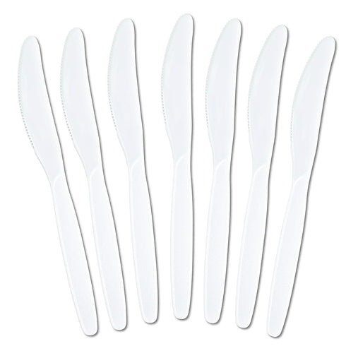 Plasticpro Disposable Heavyweight White Plastic Knives, Pack of 50 Count