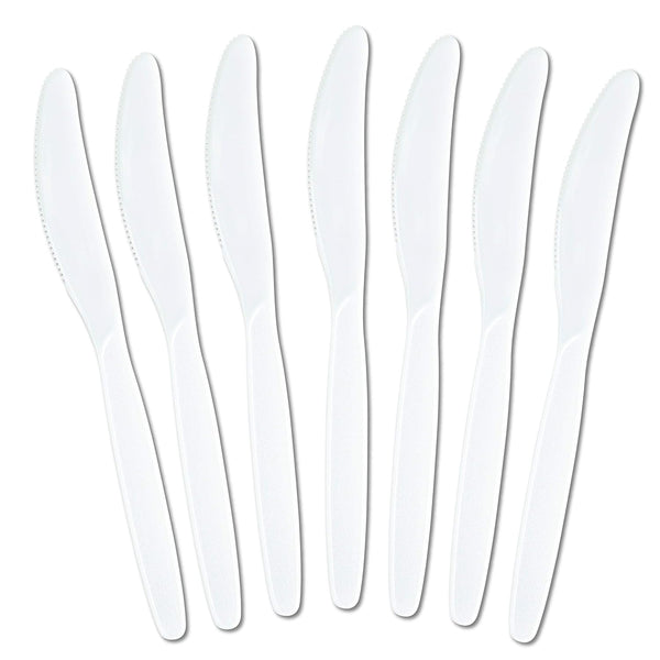 Plasticpro Disposable Heavyweight White Plastic Knives, Pack of 50 Count