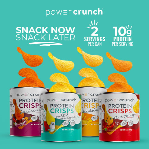 Power Crunch Protein CRISPS - Hot & Spicy Potato Style Protein Chip, 10g Protein, Pack of 6