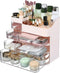 Makeup Storage Organizer, Large Capacity Countertop Organizer for Vanity, Stackable Clear 6 Drawers for Brushes and