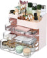 Makeup Storage Organizer, Large Capacity Countertop Organizer for Vanity, Stackable Clear 6 Drawers for Brushes and