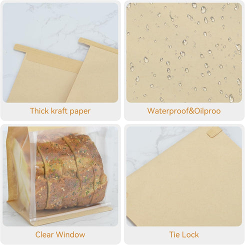 Zalaxt 50 Pack Bread,3 Bread Bags for Homemade Sizes (Small,Medium,Large)-Reusable Butter Bags for Bread Storage,Clear
