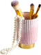 IEEK Pink and Gold Makeup Brush Holder Organizer, Glass Cup for Eyebrow Pencil, European Style