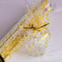 CMFYHM Clear Cellophane Wrap Roll, 34" x 120’Ft Gold Polka Dot Cellophane for Gifts, Baskets, Flowers, Party Decorations