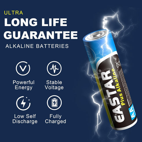 AA Batteries with Power Boost, Alkaline Double AA Batteries (10 Pack)- Ultra Long-Lasting, 10 Years Shelf Life, High-Performance 1.5V LR6 & AA Battery for Remotes, Toys, Electronic Devices
