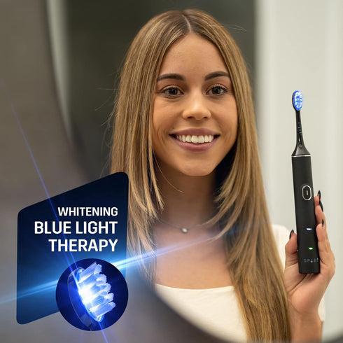 Sparx Toothbrush Replacement Heads, Black Brush Heads with Blue Light Therapy for Gum Care, 1 Pack