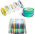 Nail Art Striping Tape Lines Kit, 21 pcs 1mm 2mm 3mm Nail Tape Strips for DIY Silver Nails
