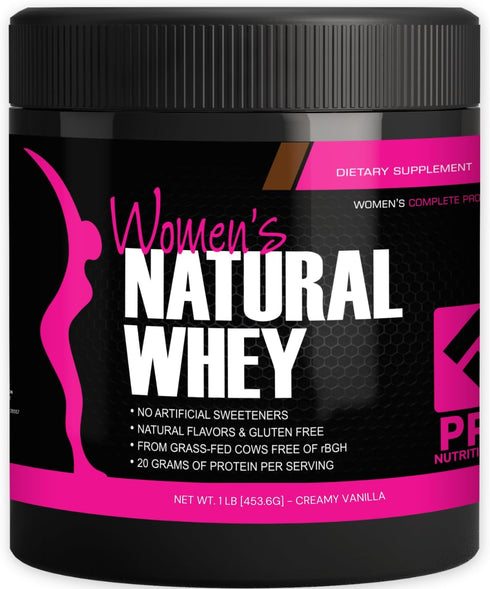 Whey Protein Vanilla Powder for Women, Low Carb, Gluten Free, 1 lb