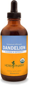 Herb Pharm Certified Organic Dandelion Liquid Extract, 4 Ounce for Cleansing and Detoxification, Organic Cane Alcohol