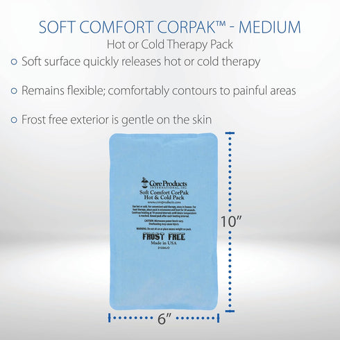 Core Products Soft Comfort CorPak, No Frost Hot and Cold Therapy Pack - 6" x 10"