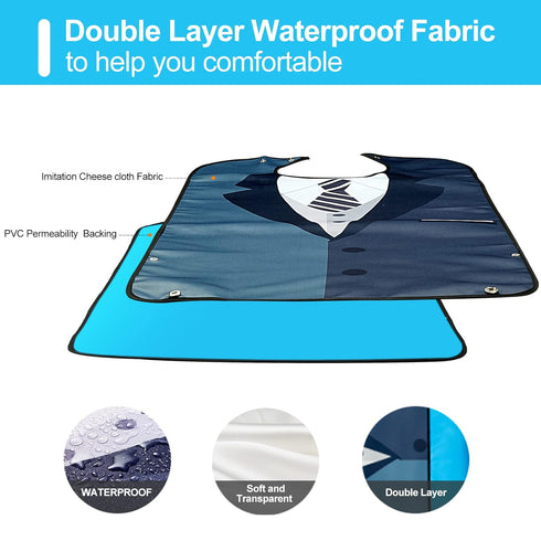 TOCKONIMN 7 Pack Adult Bibs for Men Eating Washable Waterproof - Bib for Reusable Elderly Adults Crumb Catcher Senior