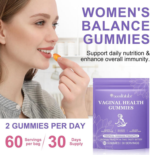 NIFEISHI Gummies, Gummies, 60Gummies Vaginal Probiotics for Women, Vital Source Feminine pH Balance for Women, Premium
