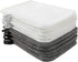 PHOGARY 10 Pack Microfiber Body Wash Mitts, Soft Face Mitten, Reusable Makeup Remover Mitt Gloves, White and Grey