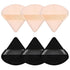 Pimoys 6 Pieces Powder Puff Face Triangle Makeup Sponge, Soft Velour Puffs for Loose Powder Setting Blender Tool