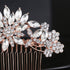 Rose Gold Clear Crystal Bridal Wedding Hair Comb, Headpiece Hair Pins