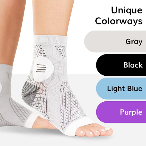 BraceAbility Neuropathy Socks for Women and Men, Toeless Compression Foot Socks for Peripheral Neuropathy, Diabetic,