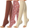 OUIVIAL 3 Pack Copper Compression Socks for Women&Men 20-30mmHg Open Toe Knee High
