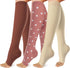 OUIVIAL 3 Pack Copper Compression Socks for Women&Men 20-30mmHg Open Toe Knee High